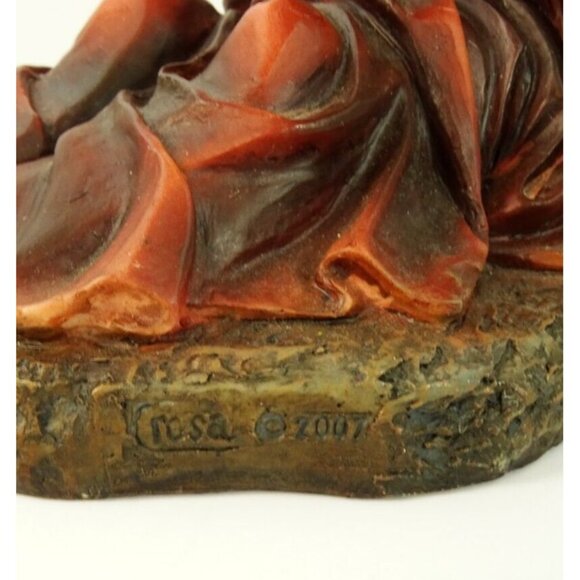 Praying Jesus Figurine Agony in the Garden of Gethsemane Artist Signed 2007 - Picture 9 of 16